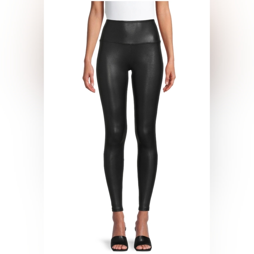 Time and Tru Women's Size XL (16-18) Faux Leather Leggings Black High Rise NWT